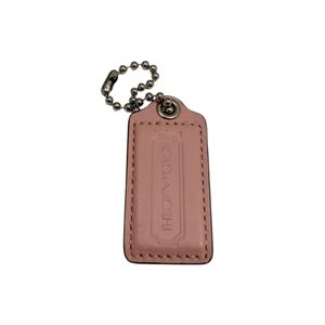 Coach Hangtag Large Pink Leather Silvertone Hardware Measures 2.5" X 1.25"